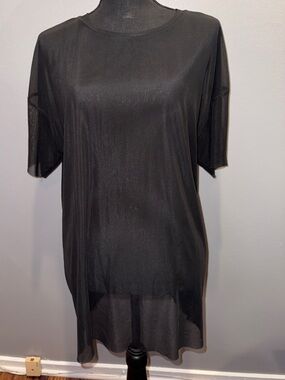 Forever 21 Black Sheer Short Sleeve Tee